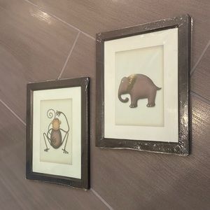 Safari Frame Art - Monkey/Elephant